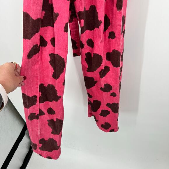 Rachel Antonoff Sal Jumpsuit moo pink cow print one piece novelty print size 2 - Picture 5 of 11